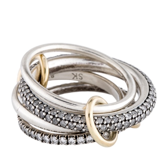 COPY - Spinelli Kilcollin White Diamond Set of Four Linked Ring, org $6k Nwot s… - Picture 6 of 11